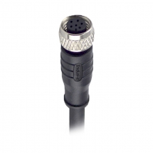 Cable Assembly, A Code - M8 6pins A code female straight molded cable, unshielded, PVC, -10°C~+80°C, 26AWG 0.14mm²